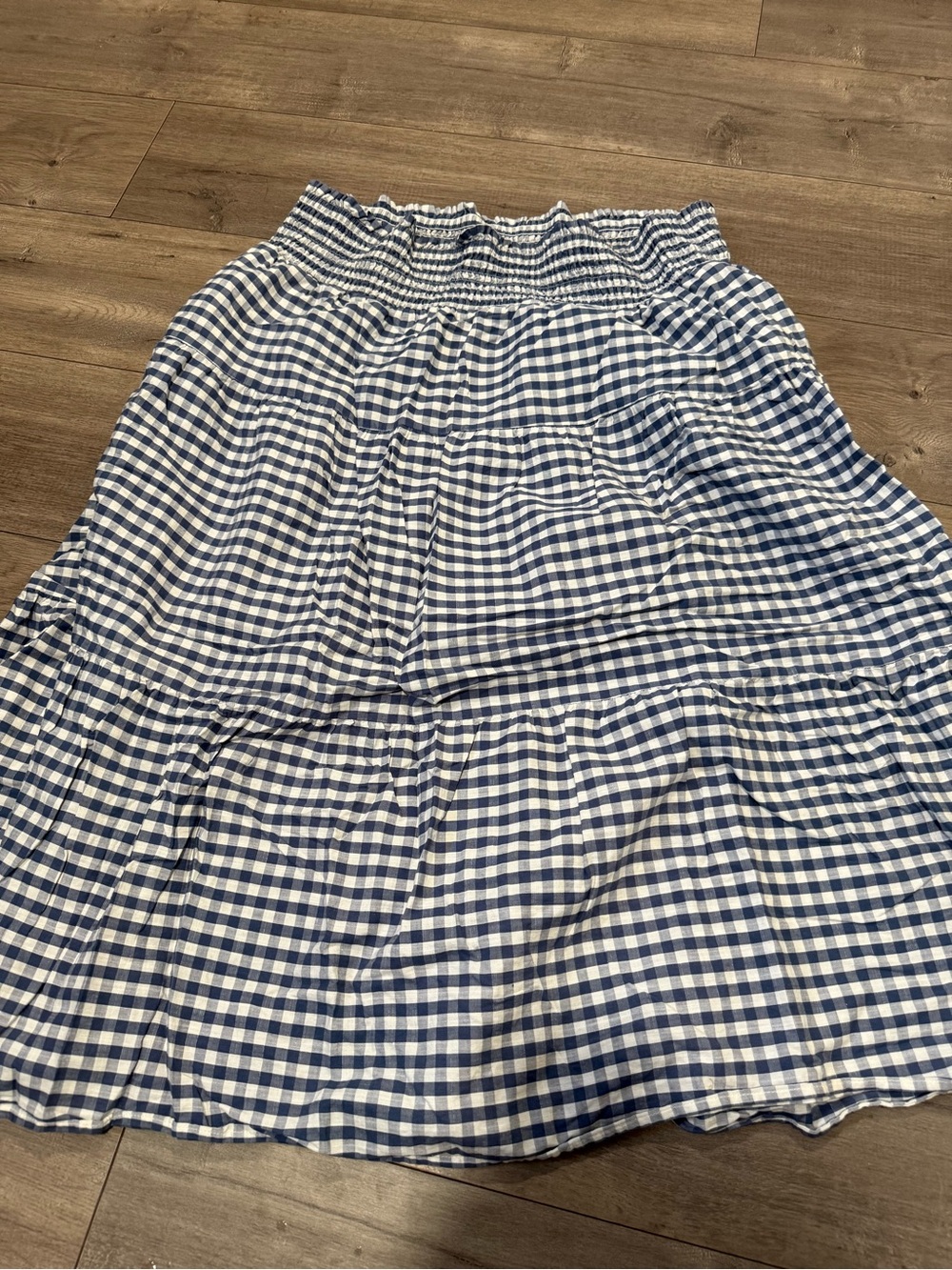 Universal Thread Blue and White Gingham Midi Skirt